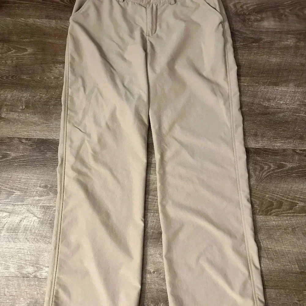 Patagonia Mystery Pants Flat Front Wide Leg Polyester Stretch Womens size 10